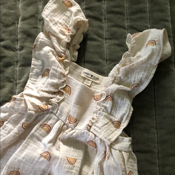 Muslin Ruffled Dress with Rainbow Pattern - Picture 3 of 5